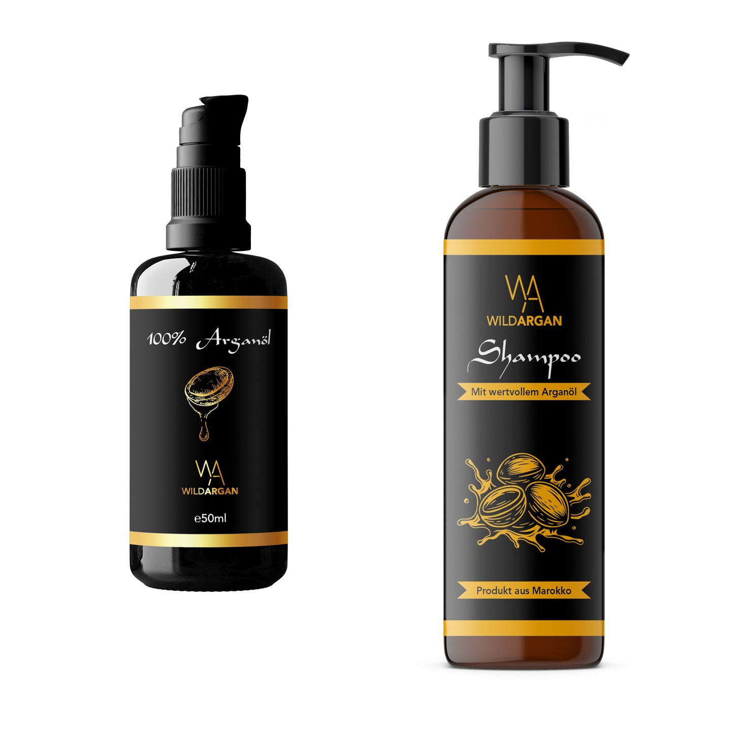 Argan Haarpflege-Set (50ml & 200ml) – Luxus-Duo für gesundes Haar & Kopfhaut