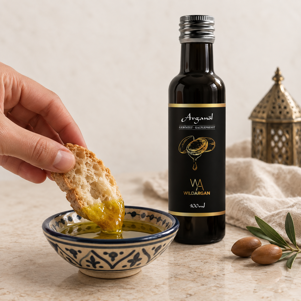 Gourmet Arganöl aus gerösteten Argannüsse (100ml) – Marokkanische Speiseöl-Delikatesse